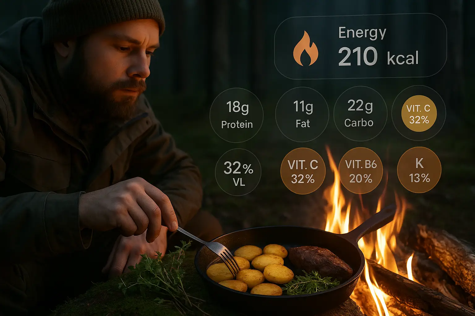 Stekt potatis för jakt och friluftsliv